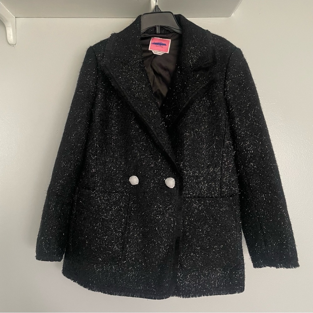 NEW Kate Spade Black Tinsel Tweed Jacket Blazer size 8